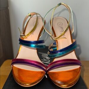 Nasty Gal Colorful Metallic Strappy Sandals